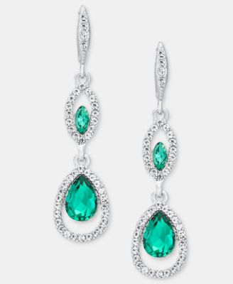 Gold-Tone Glass Drama Double Drop Earrings