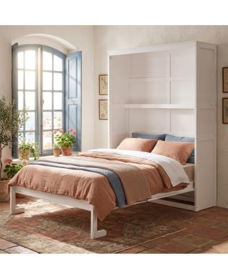 Full Size Murphy Bed Wall Bed with Shelves