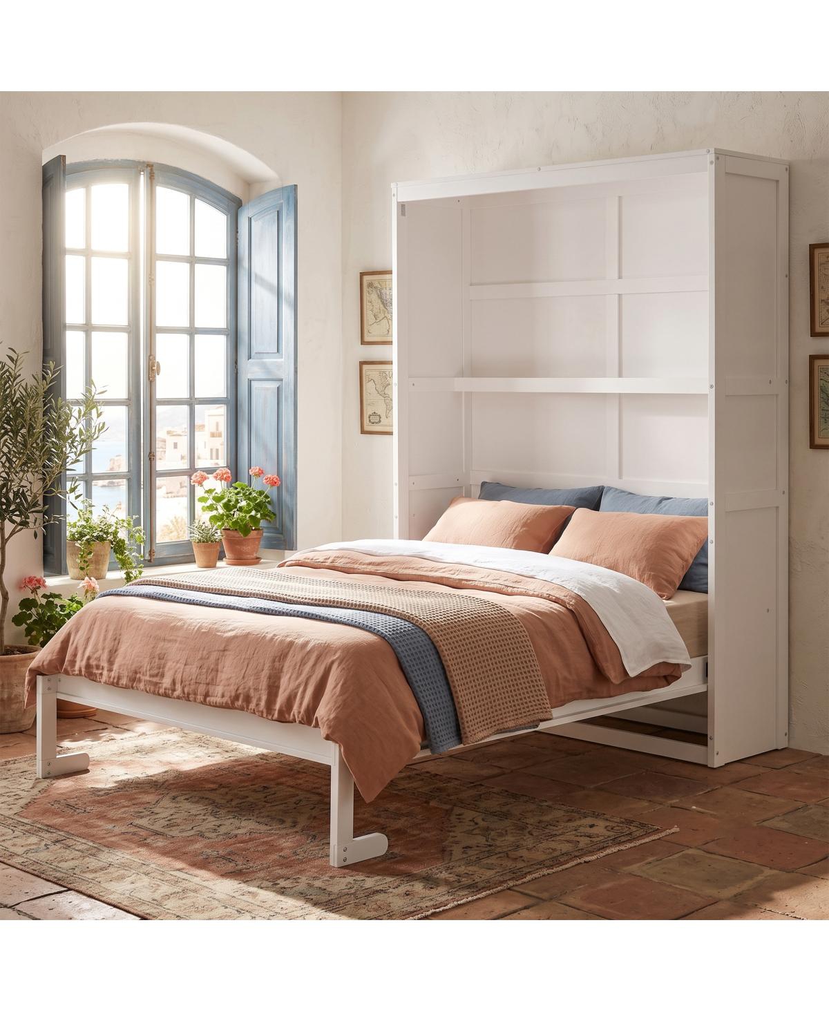 Streamdale Furniture Full Size Murphy Bed Wall Bed with Shelves