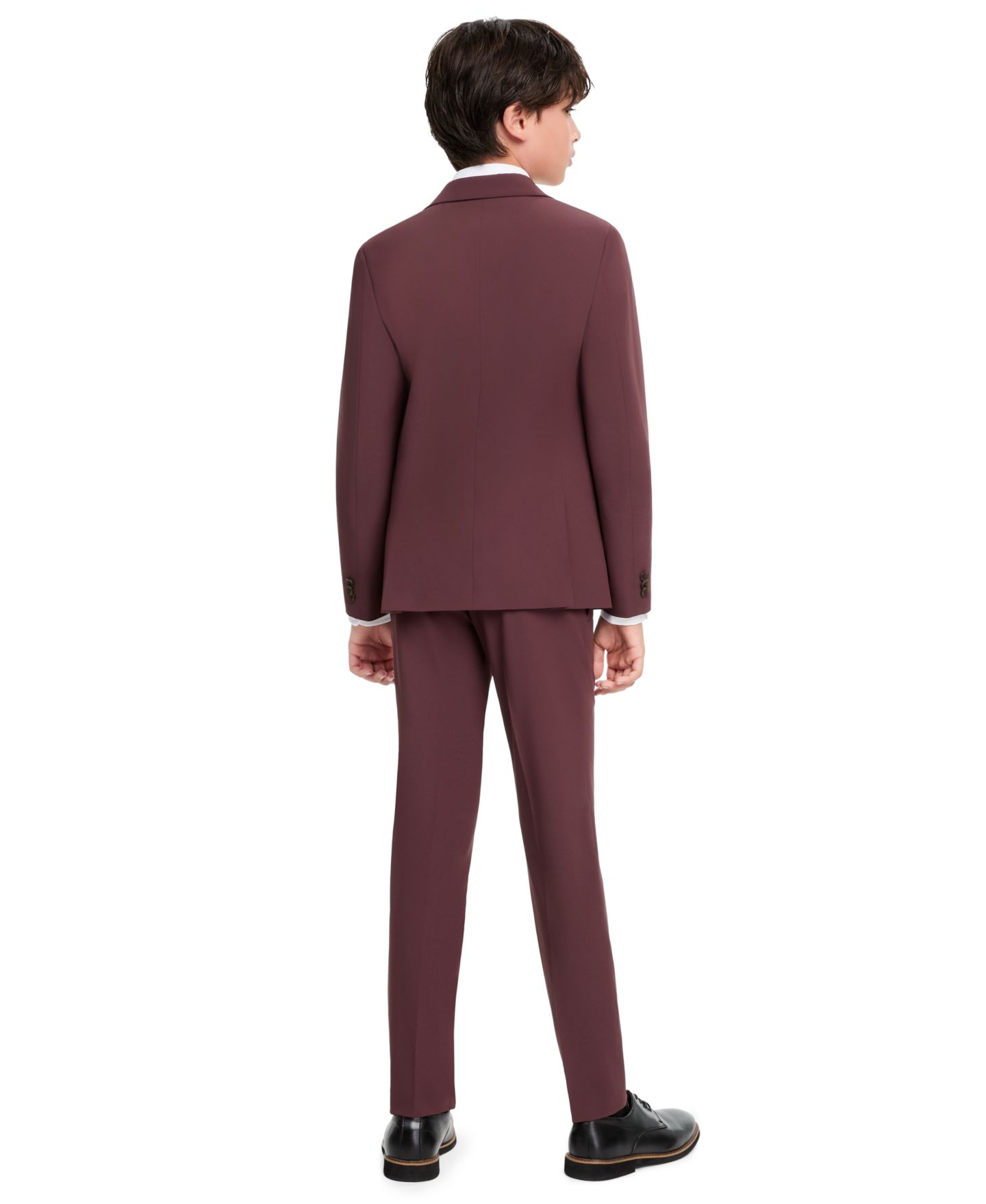 Мужской комплект Kenneth Cole Reaction Slim Fit Stretch Suit, Jacket and Pants, 2-Piece Set, цвет: Бордовый — фото 3