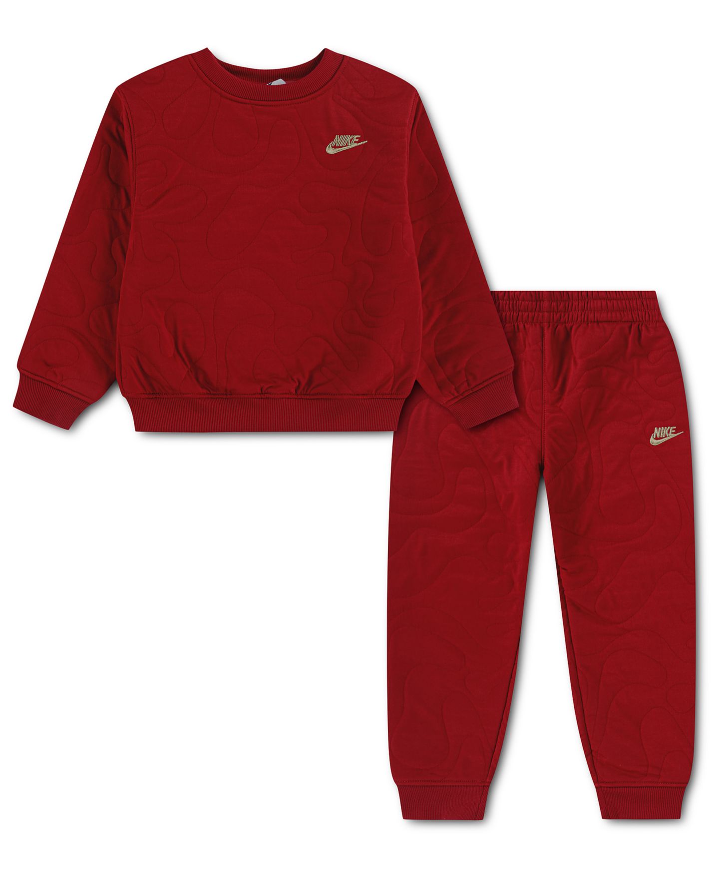 Nike Boys' and Girls' Frost Futura Long-Sleeve Elastic-Waist Top and Pants, 2-Piece Set, цвет: Красный — фото 1