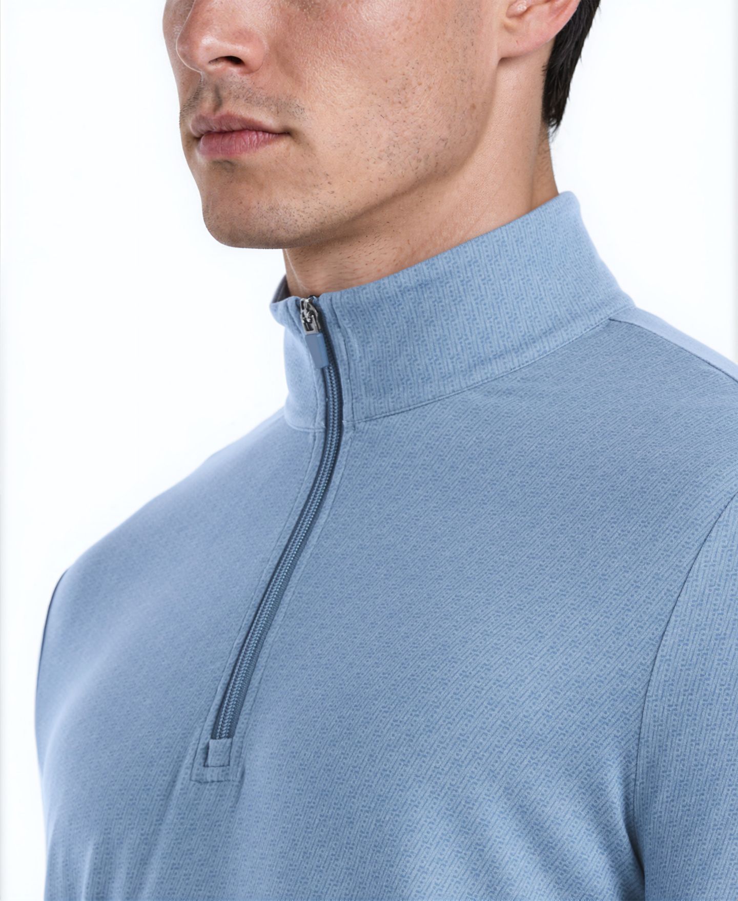 Мужской свитер PGA TOUR Textured Geo Golf Quarter-Zip Pullover, цвет: Синий теневой — фото 3