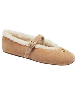 Women's Sculpted C Shearling Mary Jane Flats