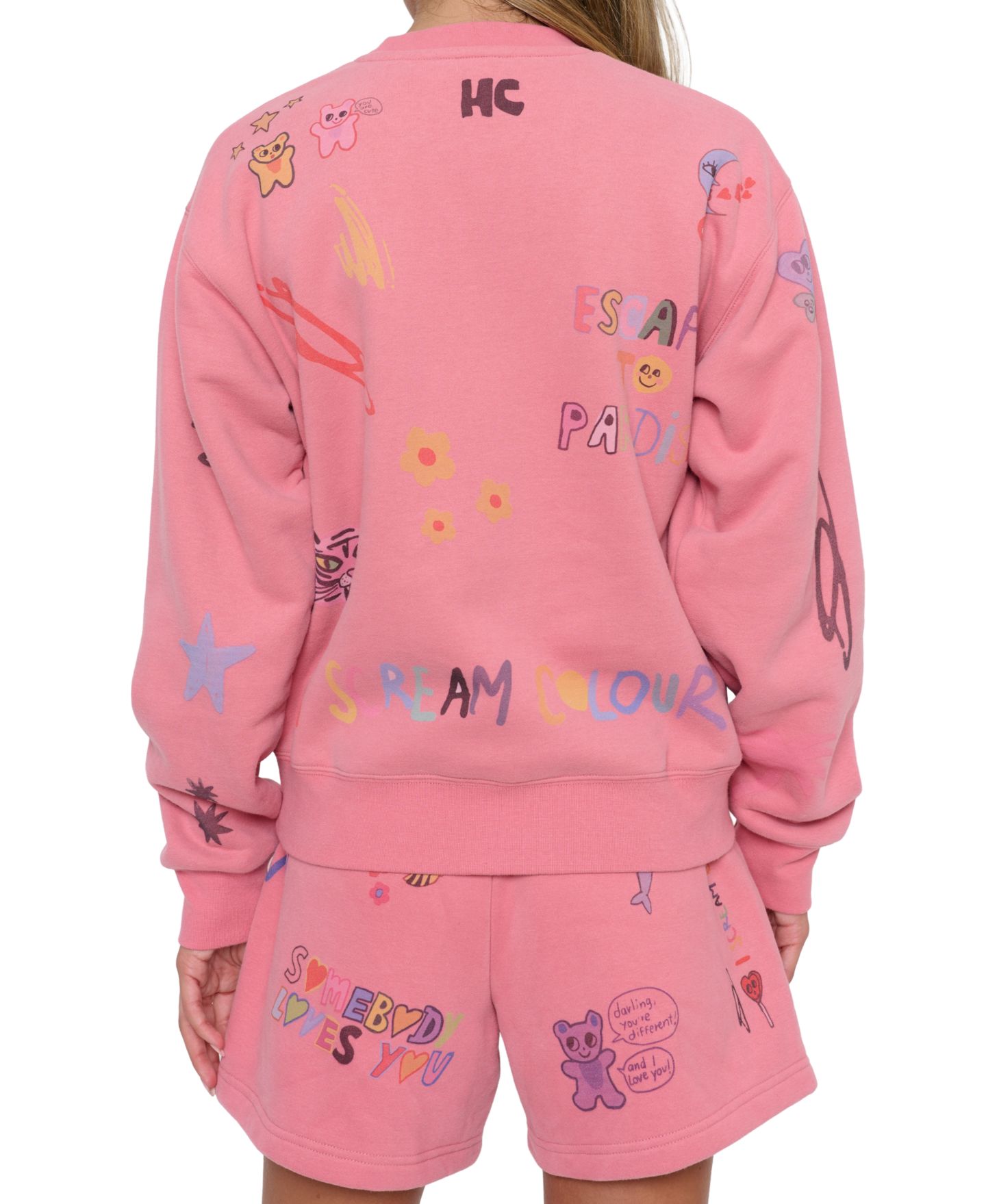 Женская толстовка Mayfair Juniors' Somebody Loves You Graphic Long-Sleeve Cotton-Blend, цвет: Розовый — фото 7