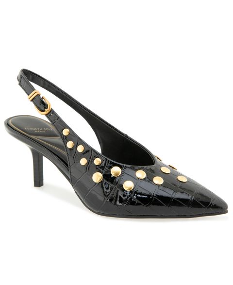 Женские туфли Kenneth Cole New York Ulysses Studs Slingback, цвет: Чёрный лаковый