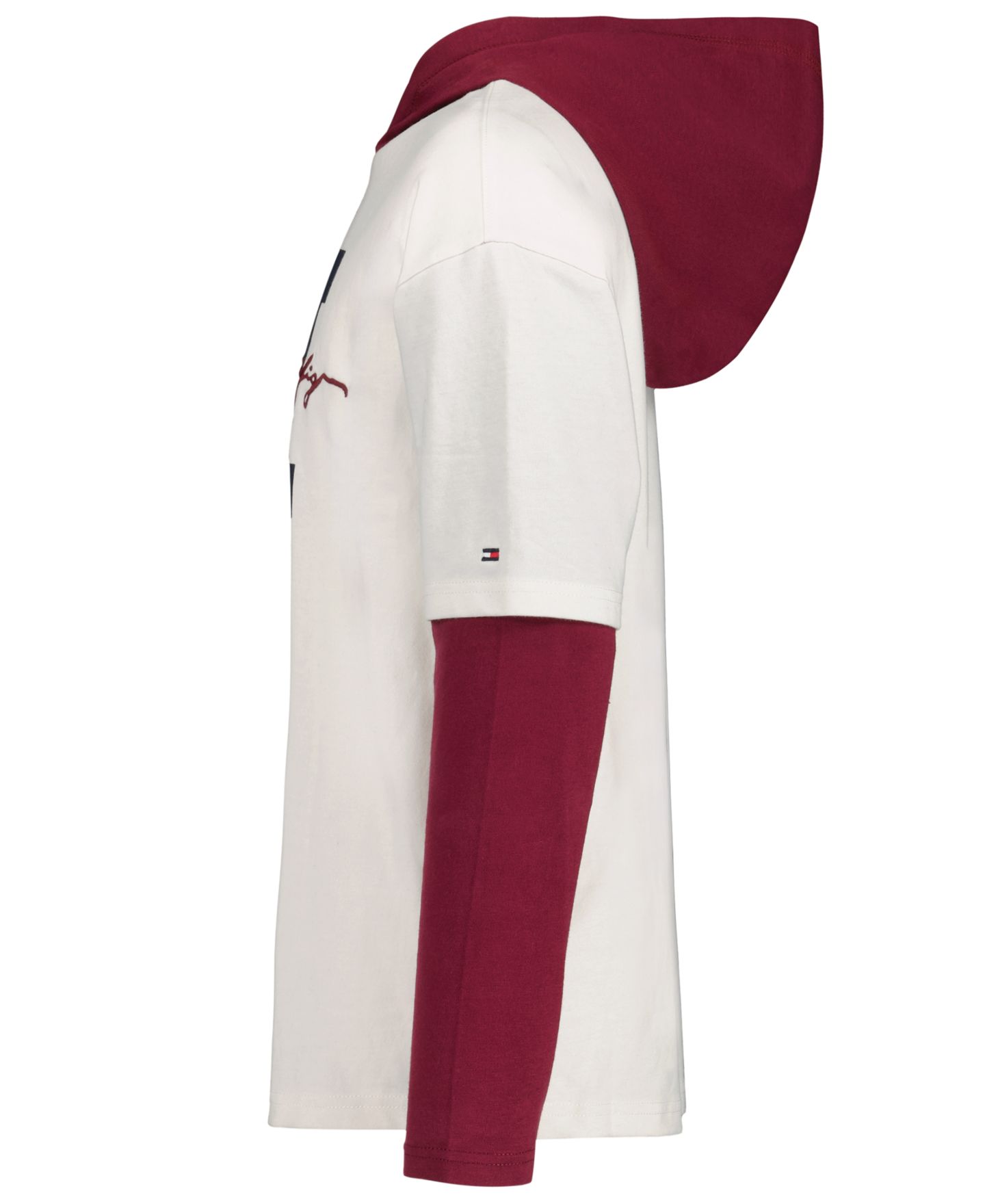 Футболка Tommy Hilfiger H Script Hooded Doubler Graphic для мальчиков, цвет: Экрю — фото 3