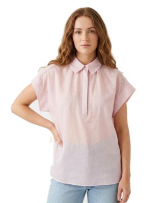 Women's Extended Shoulder Embroidery Top