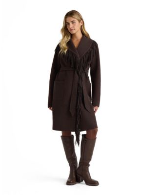 Women's Eyelash Mink Wrap Fringe Coatigan