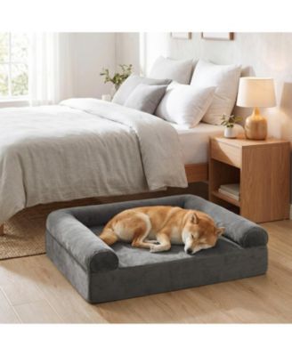 Cooling Gel Memory Foam Dog Bed with Reversible Surface and Washable Cover