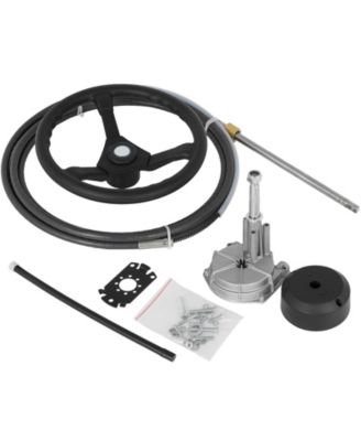 13 Foot Outboard Rotary Steering System with 13.5 Inch Wheel and Cast Steel Helm