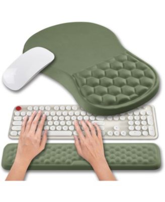 2-in-1 Memory Gel Ergonomic Mouse Pad and Keyboard Wrist Rest Set Compatible with Standard Keyboards and Mice