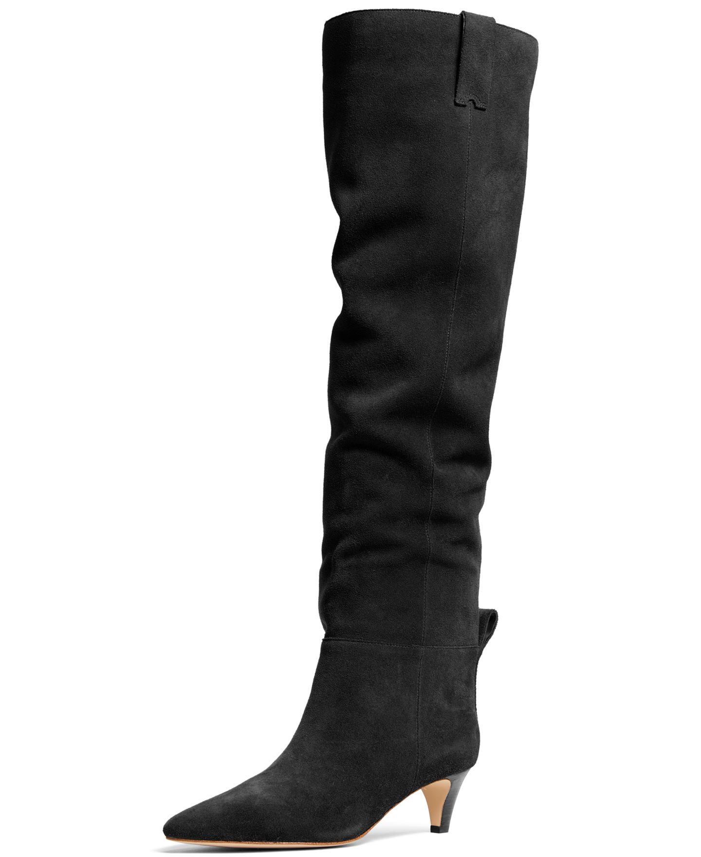 Женские ботинки Michael Kors Daniela Kitten Heel Over-the-Knee, цвет: Чёрный кожаный — фото 4