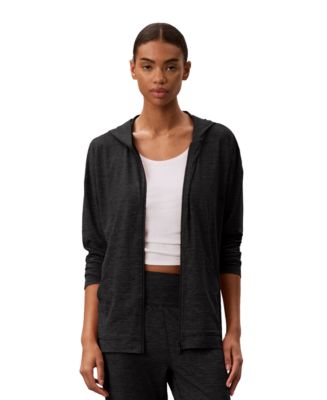 Women's Melange Lightweight Hooded Jacket