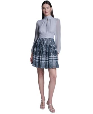 Women's Long-Sleeve Mock Neck Dress