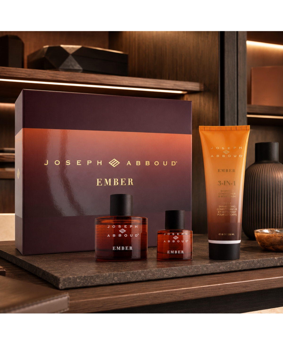 Joseph Abboud Men's 3 Piece Ember Eau de Parfum Gift Set