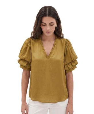 Women's Ruffle V-Neck Blouse