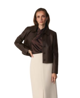 Women's Orsini Leather Structured Cropped Jacket