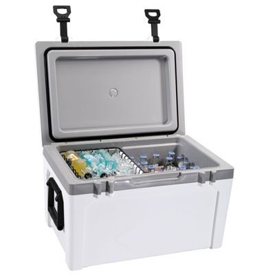 52 Quart Insulated Hard Cooler Holding 50 Cans with 6 Day Ice Retention and Heavy Duty Handles