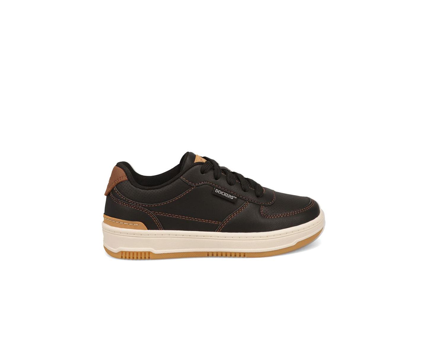 Кроссовки Dockers Frederick Low-Top Lace-Up Retro Sneakers для мальчиков, цвет: Чёрный / Рыжевато-коричневый — фото 3