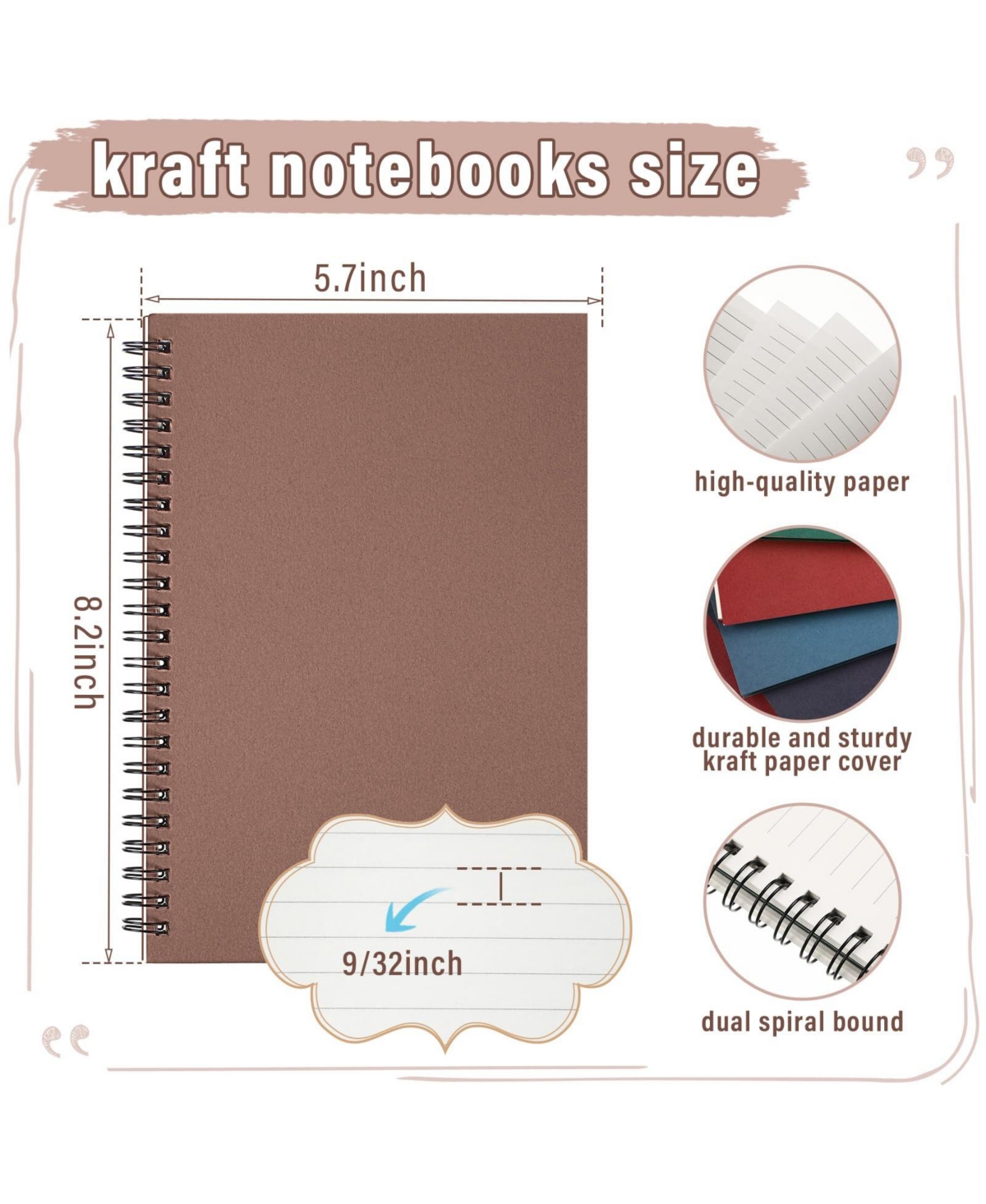 Danrong 12 Pack A5 Spiral Notebooks College Ruled Thick Paper Side Binding For Work School