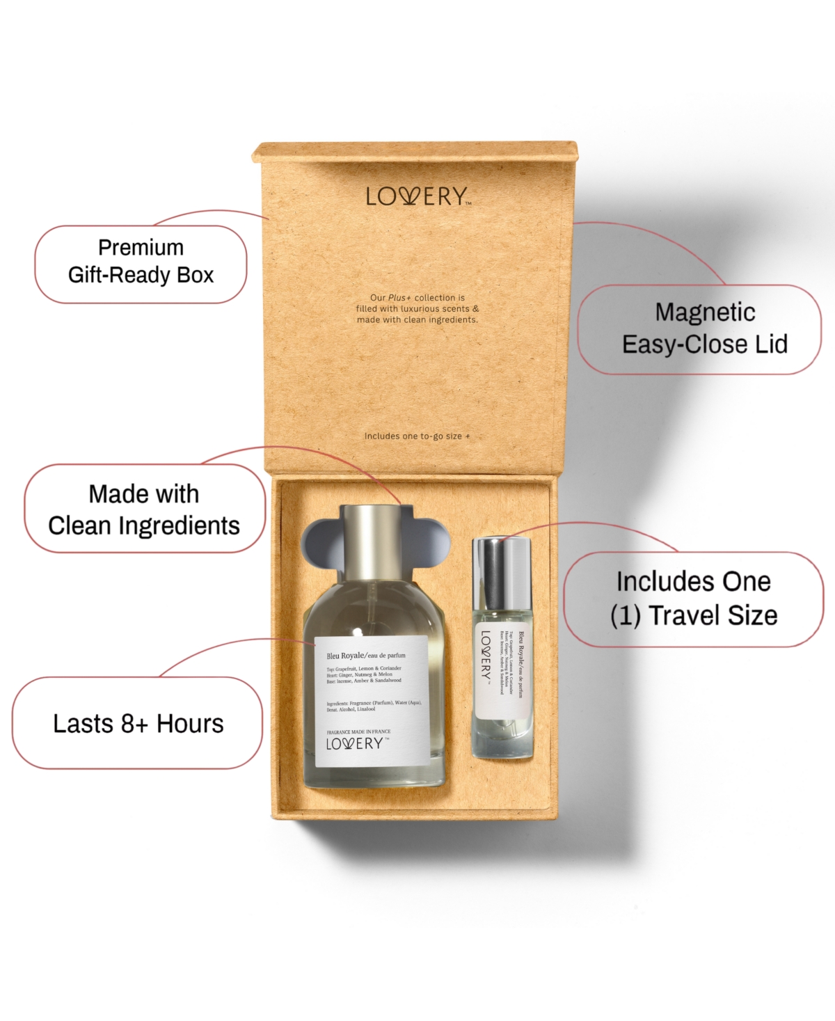 LoveryPlus Bleu Royale Eau de Parfum 2pc Gift Set - 3.4fl oz Mens Perfume Gift Set, Citrus and Woods Fragrance Spray