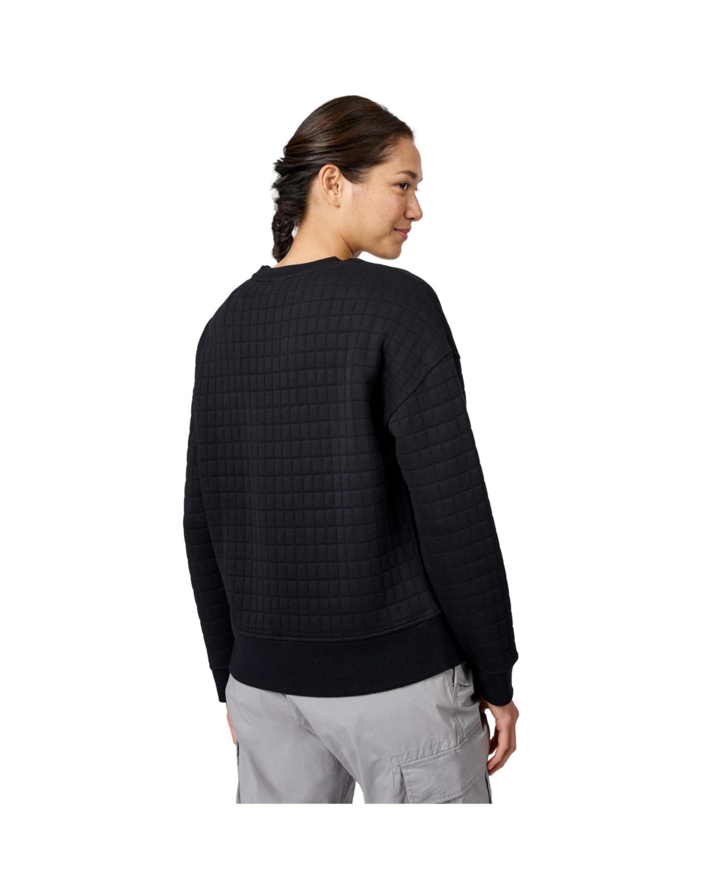 Женский свитер Free Country UltraFill Fleece Crew Neck Pullover Top, цвет: Чёрный — фото 3
