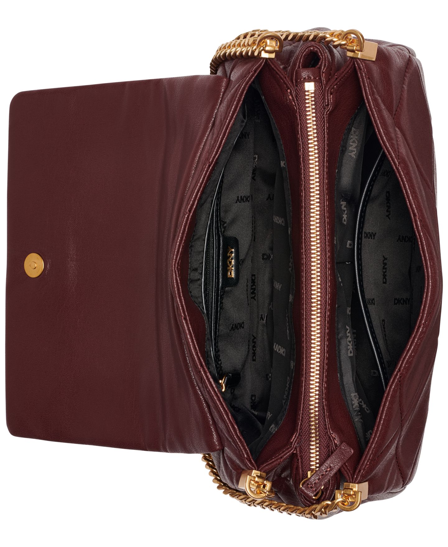 Женская сумка DKNY Soho Small Flap Magnetic Closure Shoulder Handbag, цвет: Сангрия — фото 4