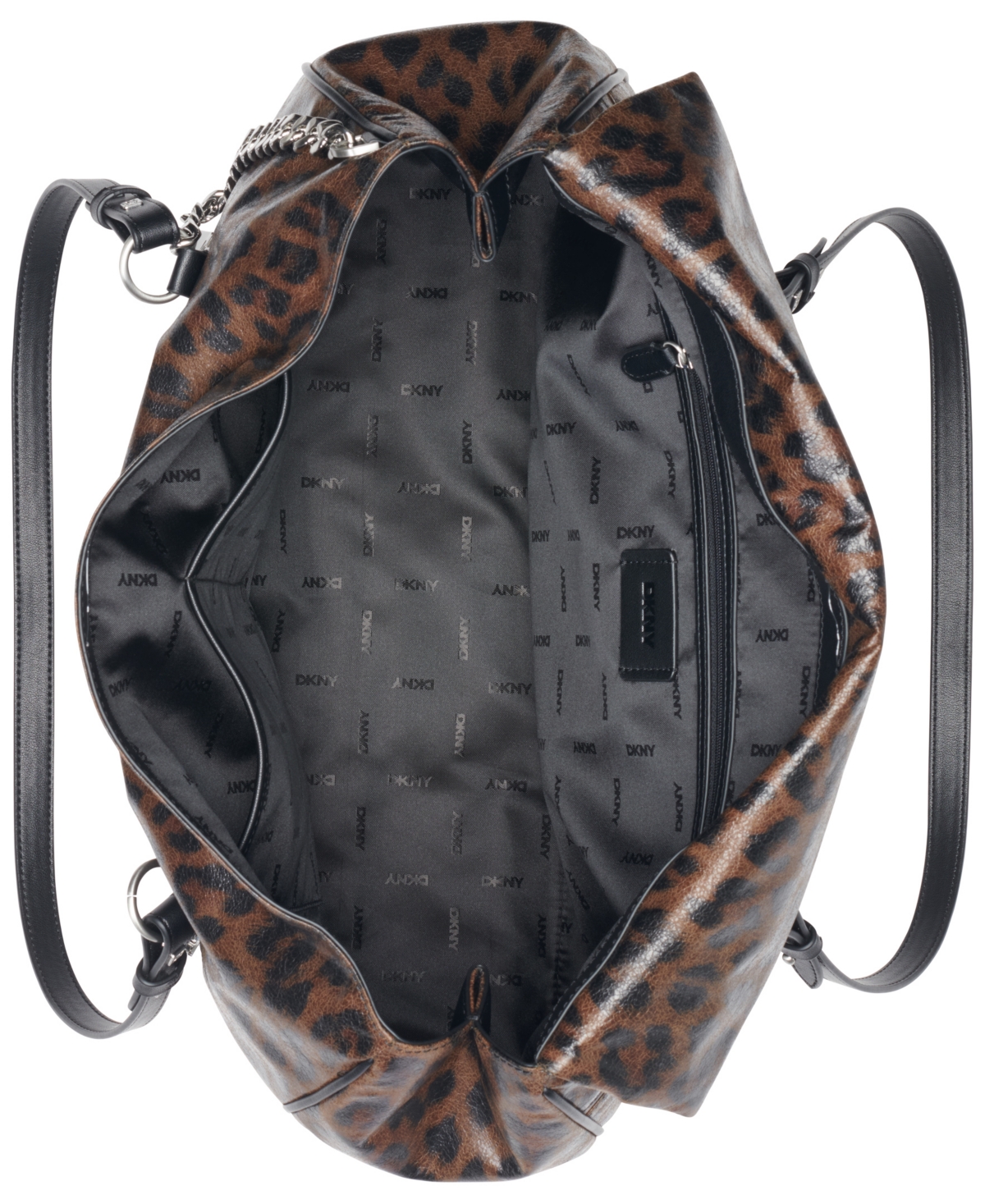 Dkny Skye Leopard-Print Laptop-Compatible Faux Leather Satchel