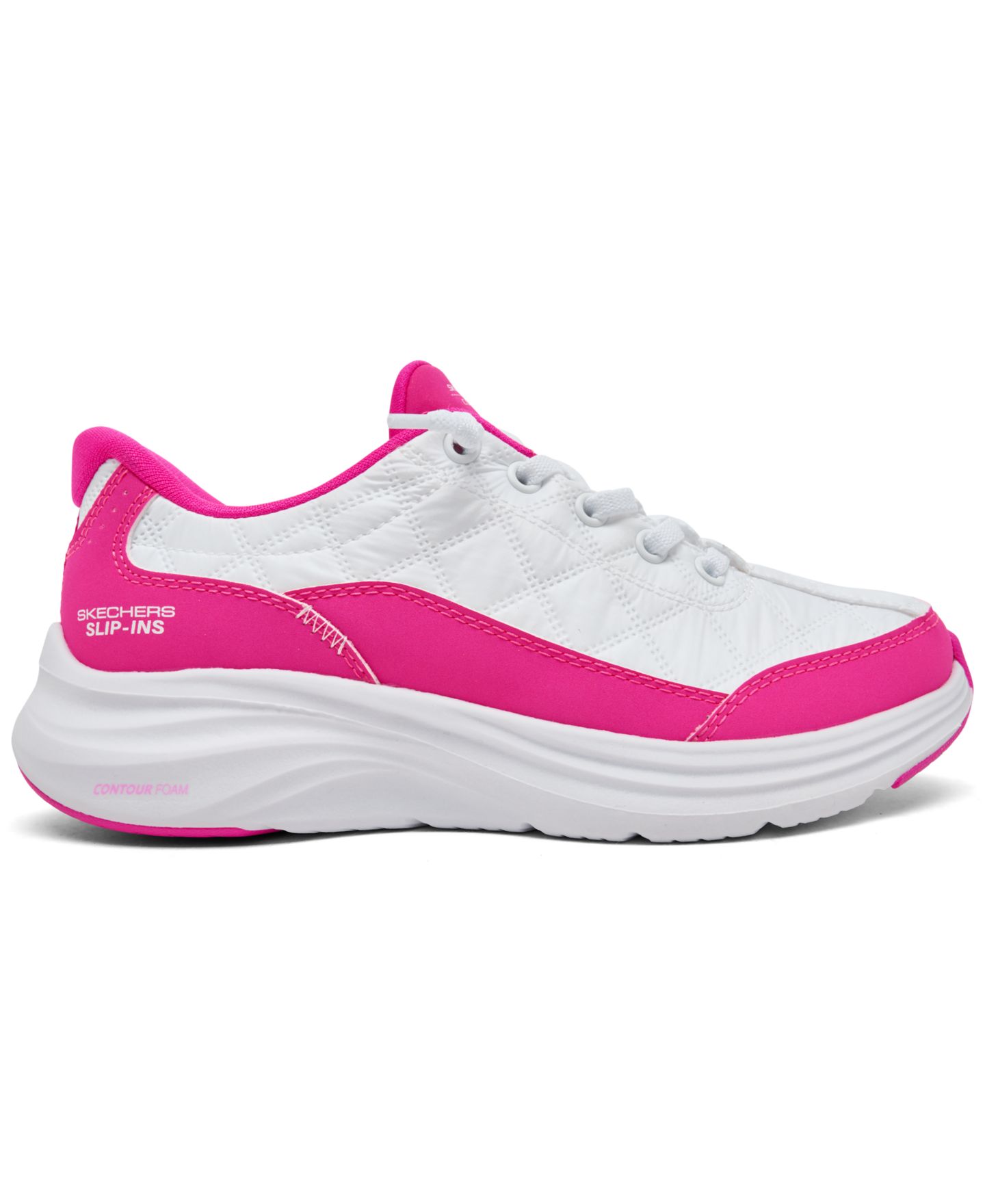 Кроссовки Skechers Contour Foam Cozy Fit Walking Slip-On Sneakers from Finish Line для девочек, цвет: Белый / Розовый — фото 2