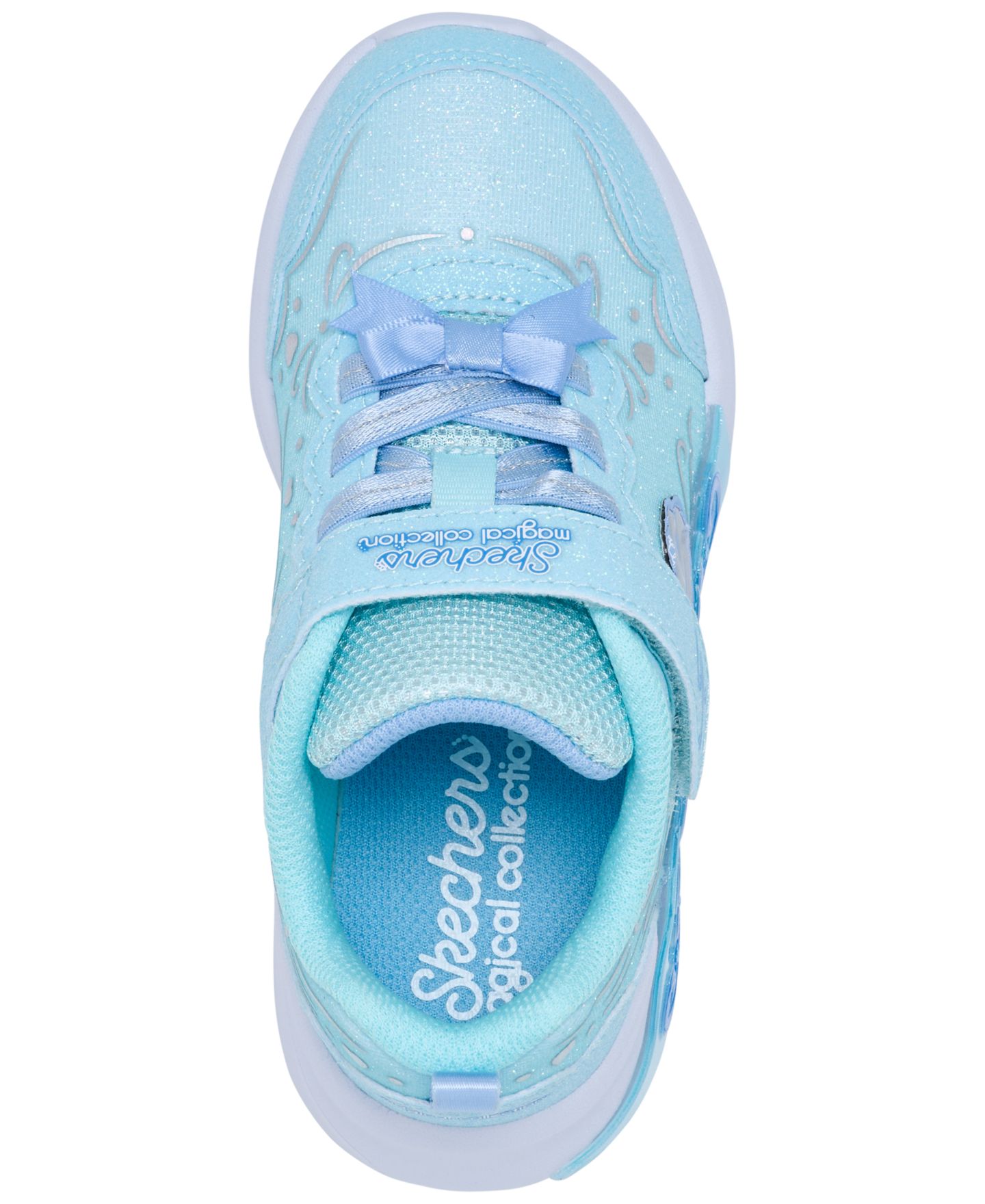Детские кроссовки Skechers S Lights Princess Steps со светом, Finish Line, цвет: Светлый синий — фото 5