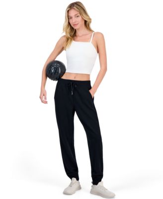 Women's Ottoman-Rib Mid-Rise Jogger Pants