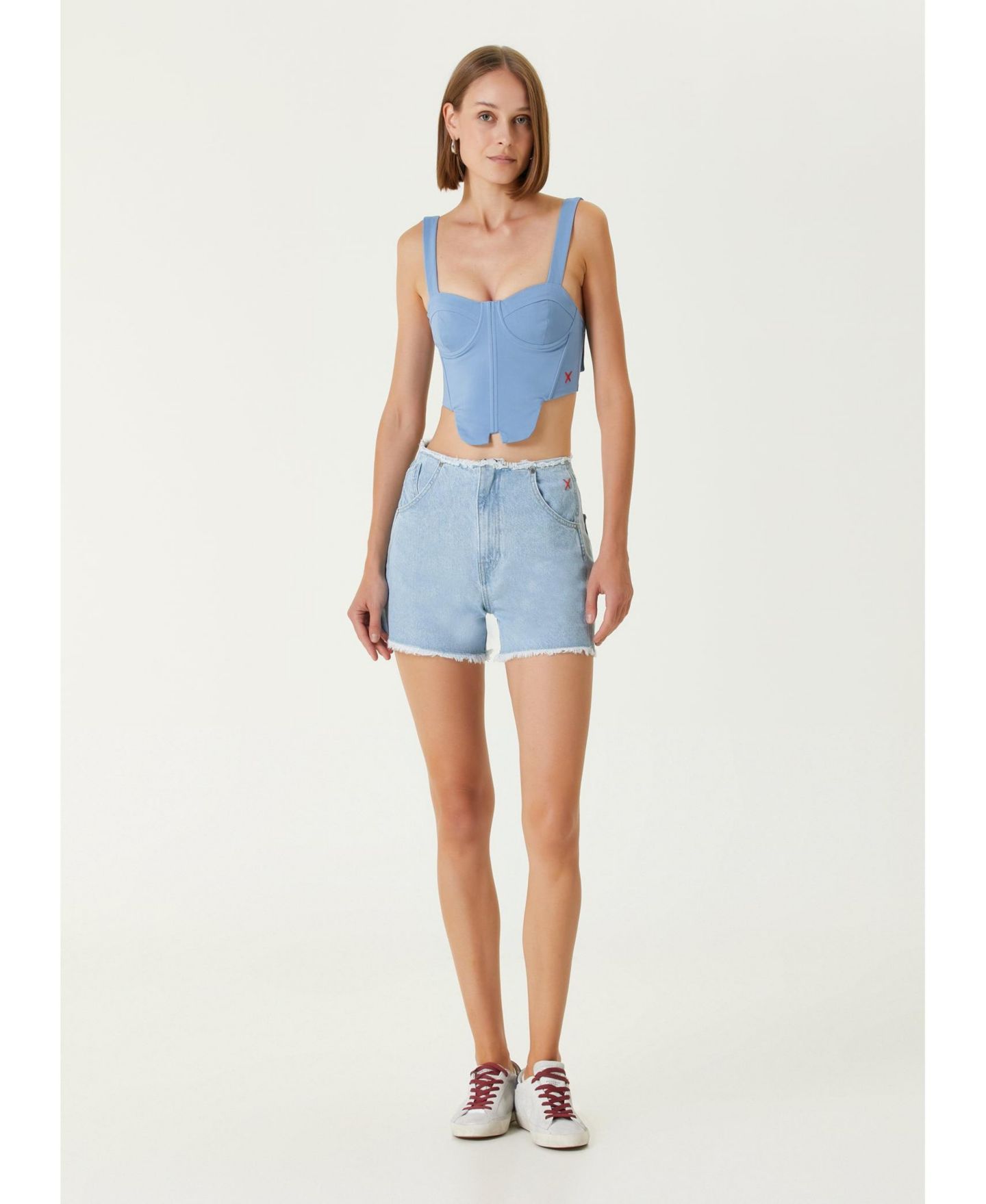 Женские шорты PCFG Cotton High Waist Denim, цвет: Синий — фото 5