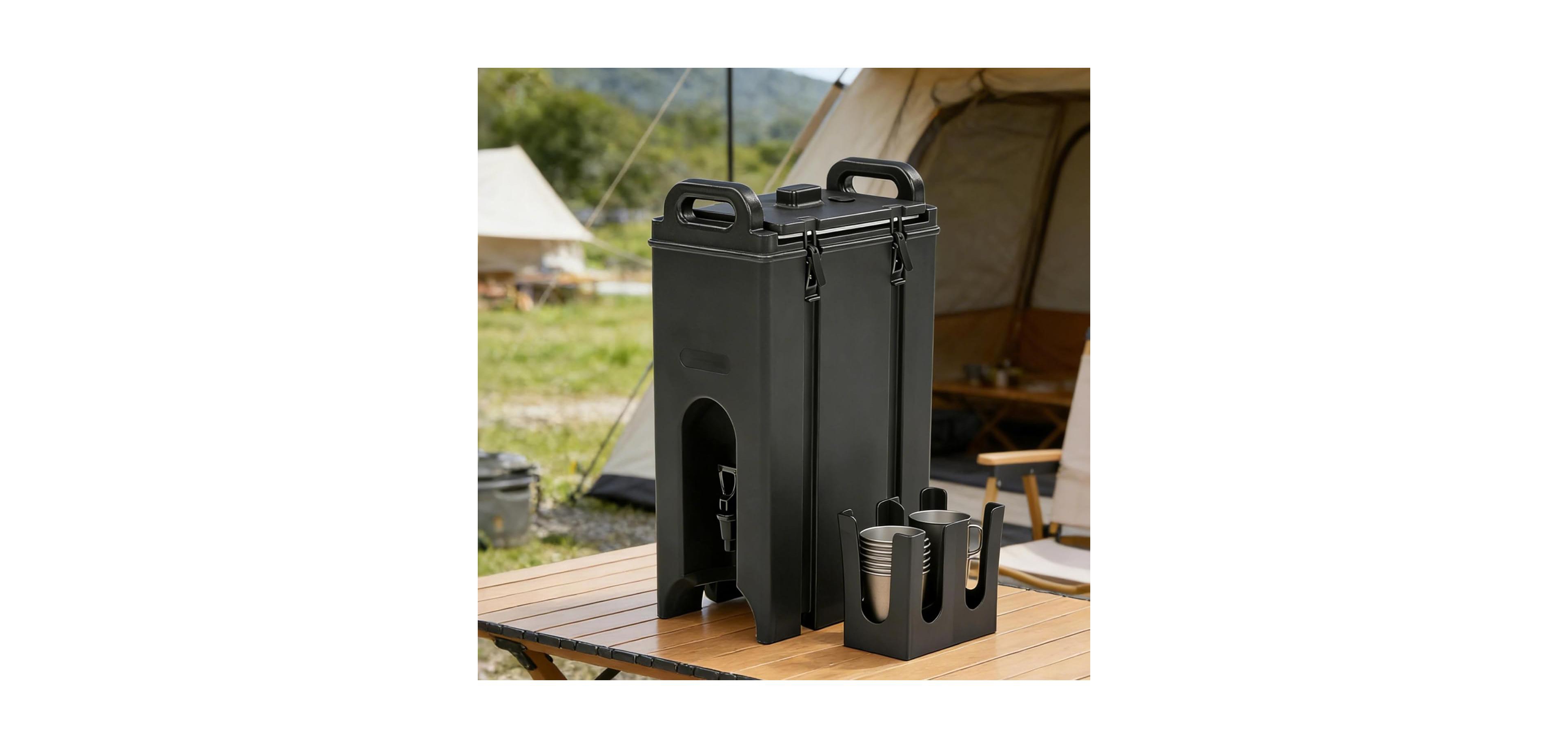 Tribesigns Insulated Beverage Dispenser 5 Gallon Set of 2:Food-grade Lldpe hot/cold server with two-stage faucet.For restaurant.Includes cup holder