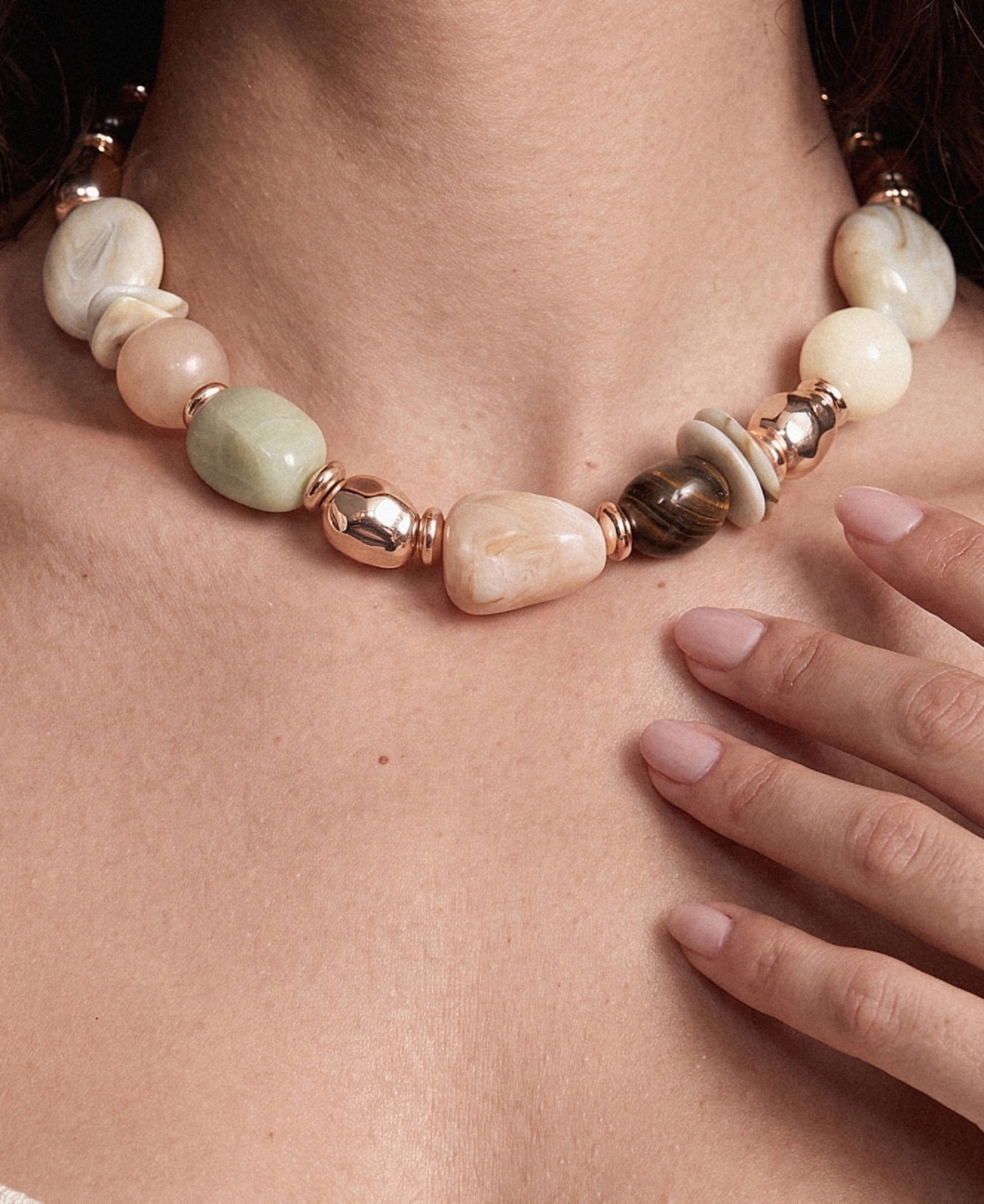 Ettika 18k Gold-Plated Serene Stone Necklace