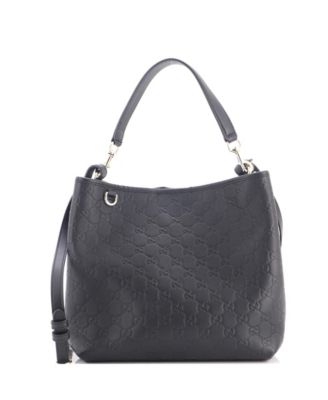 Medium GG Emblem Bucket Bag GG Embossed Leather