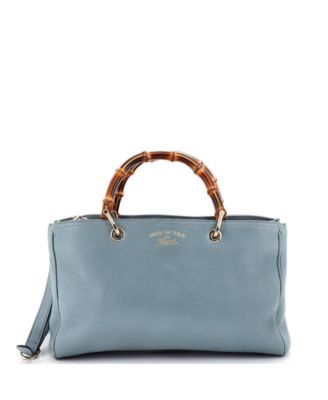 Medium Bamboo Shopper Tote Leather