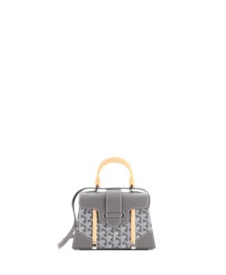 Mini Structured Saigon Top Handle Bag Coated Canvas with Leather