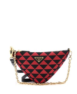 Mini Symbole Triangle Bag Leather and Jacquard