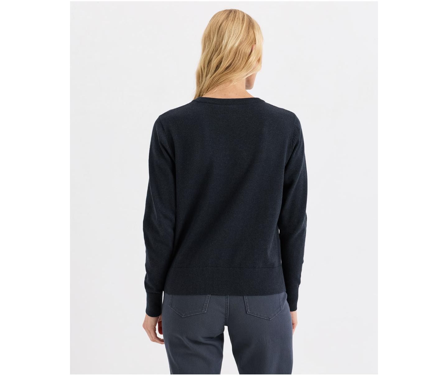 Женский свитер Pact Organic Cotton Essential Crew Neck, цвет: Синий меланжевый — фото 5