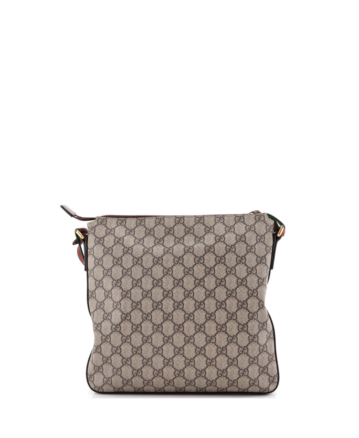 Pre-Owned Gucci Medium Courrier Zip Messenger Gg Coated Canvas with Applique