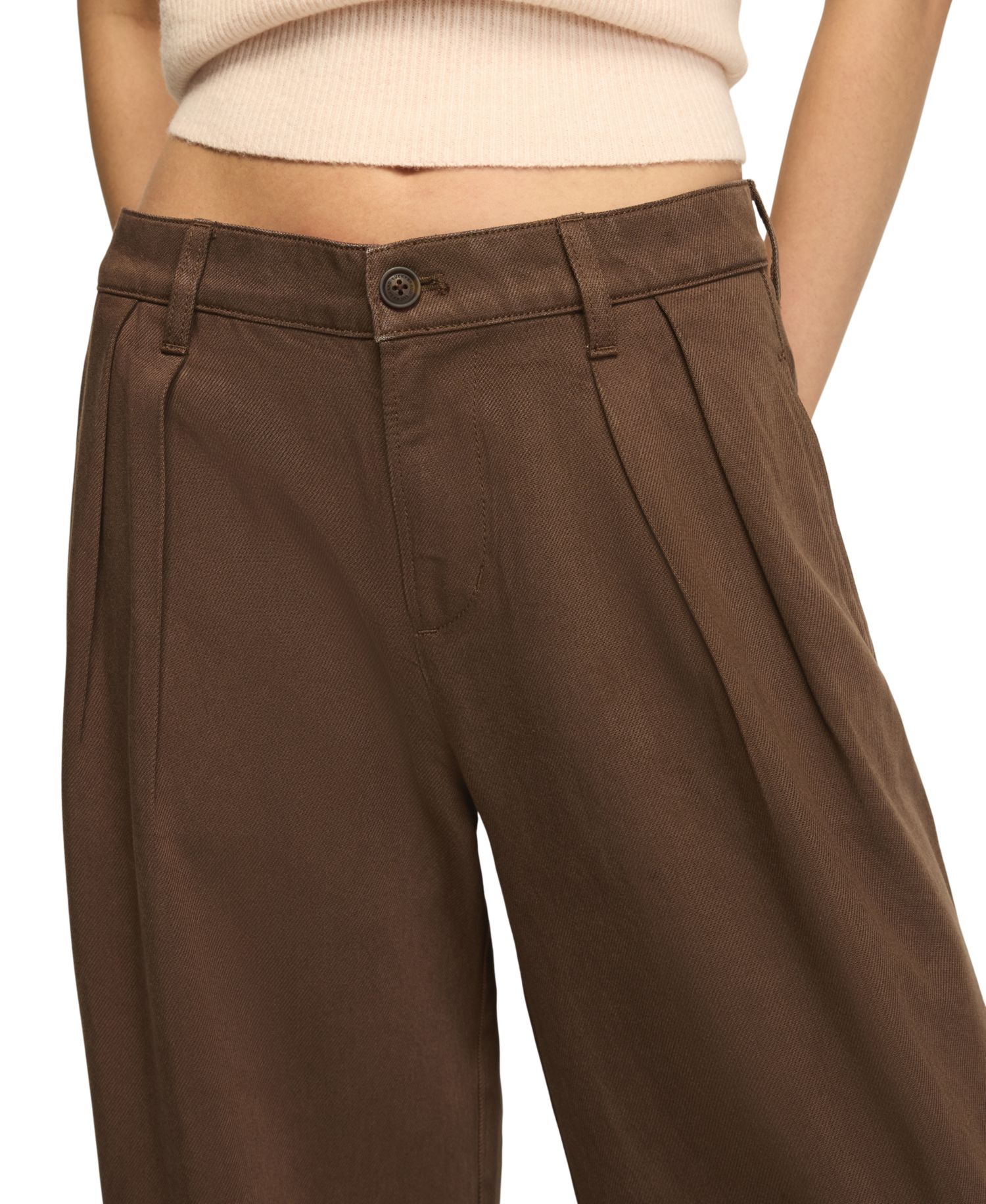 Women's Double Pleated Wide Leg Trouser