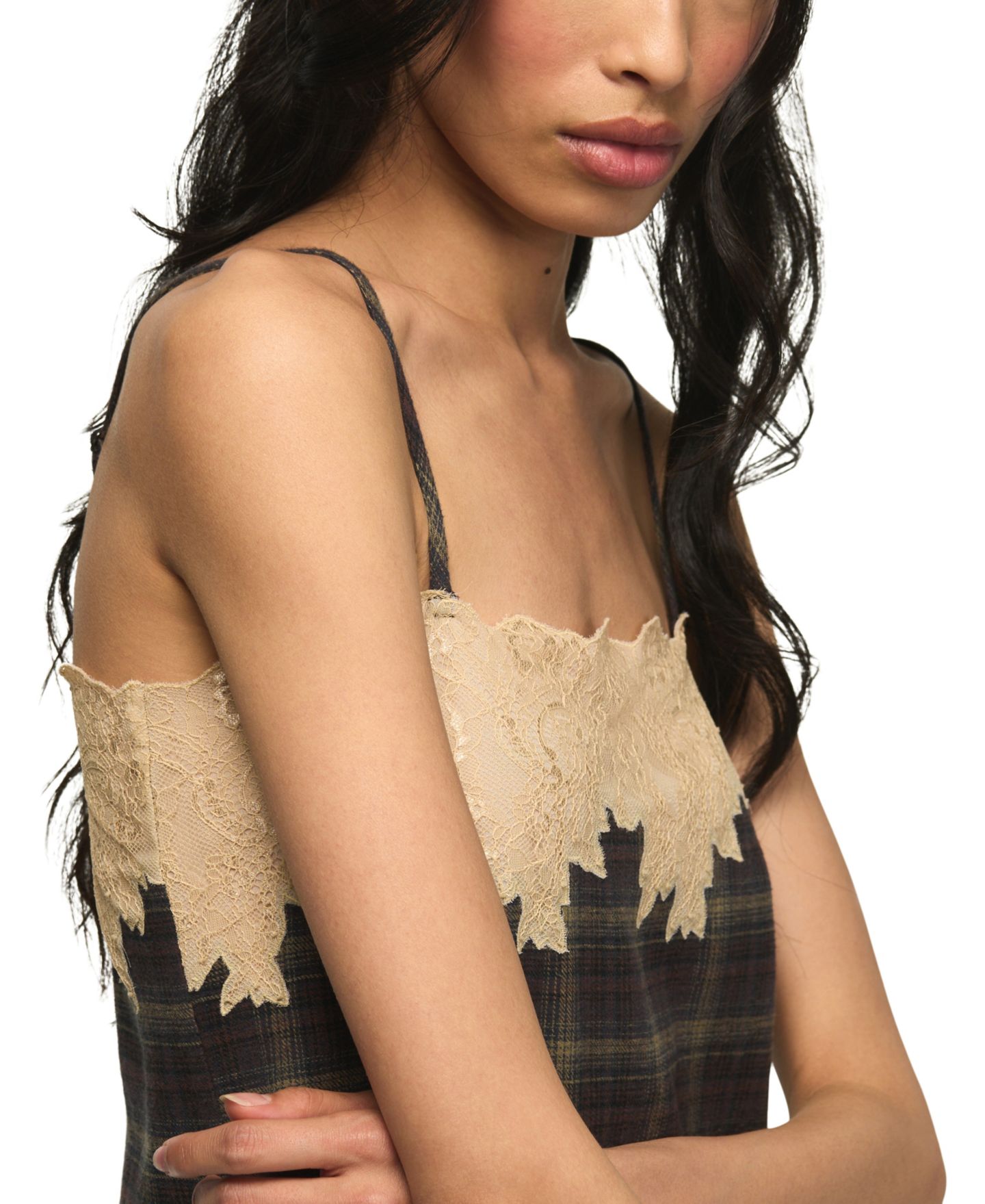 Женское платье Lucky Brand Plaid Square-Neck Mini, цвет: Коричневый клетчатый — фото 4