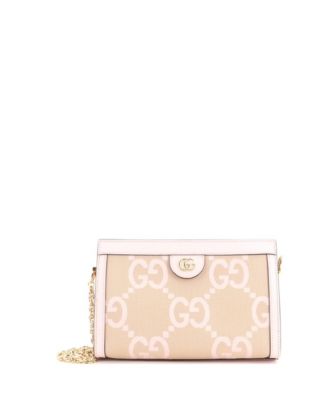 Small Ophidia Chain Shoulder Bag Jumbo GG Canvas with Leather