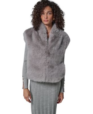 Women's Faux Fur Sleeveless Lined Vest Jacket