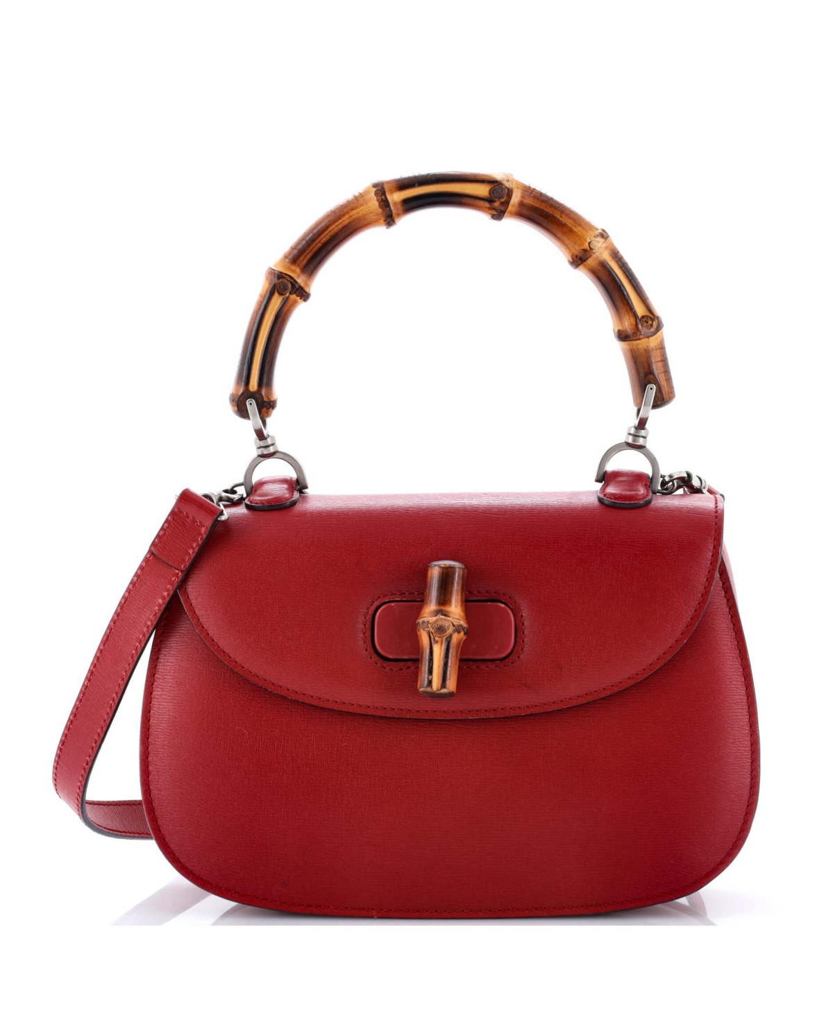 Pre-Owned Gucci Medium Bamboo 1947 Top Handle Bag Leather - Red