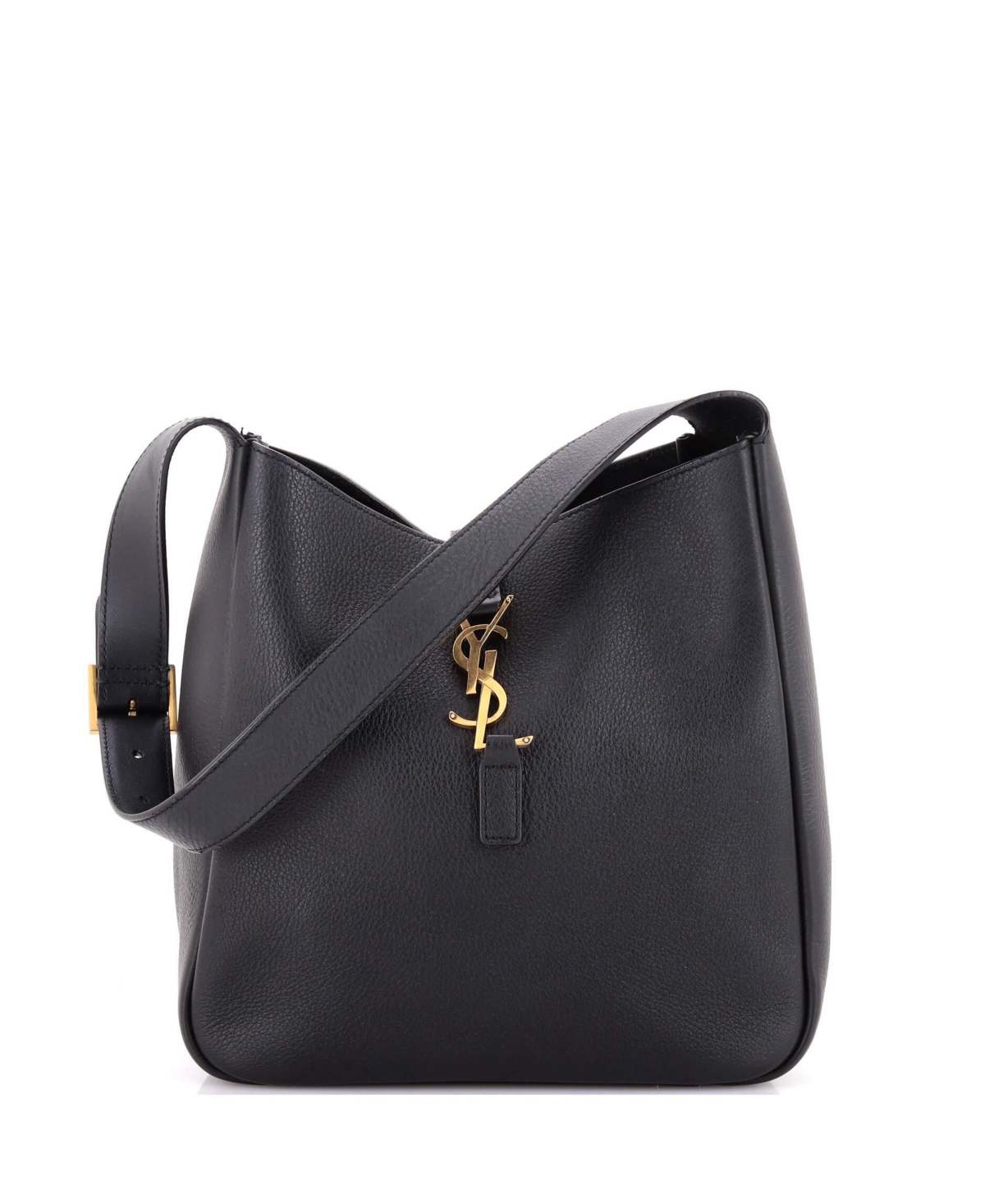 Pre-Owned Saint Laurent Small Le 5 a 7 Supple Hobo Leather - Black