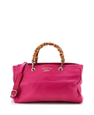Medium Bamboo Shopper Tote Leather