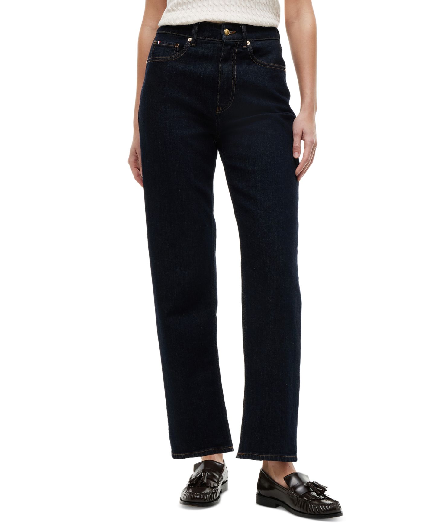 Женские джинсы Tommy Hilfiger High-Waist Tapered Ankle Cotton, цвет: Rinse — фото 1
