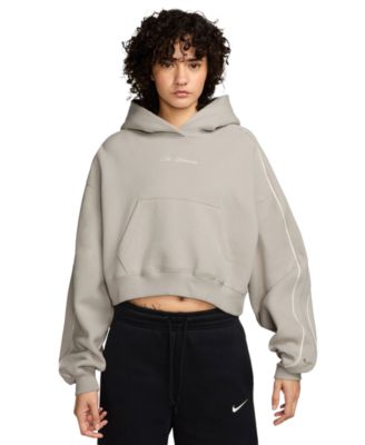 Women's Studio Fleece Oversized Scallop-Trim Hoodie