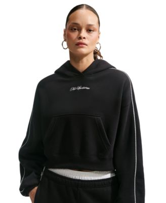 Women's Studio Fleece Oversized Scallop-Trim Hoodie